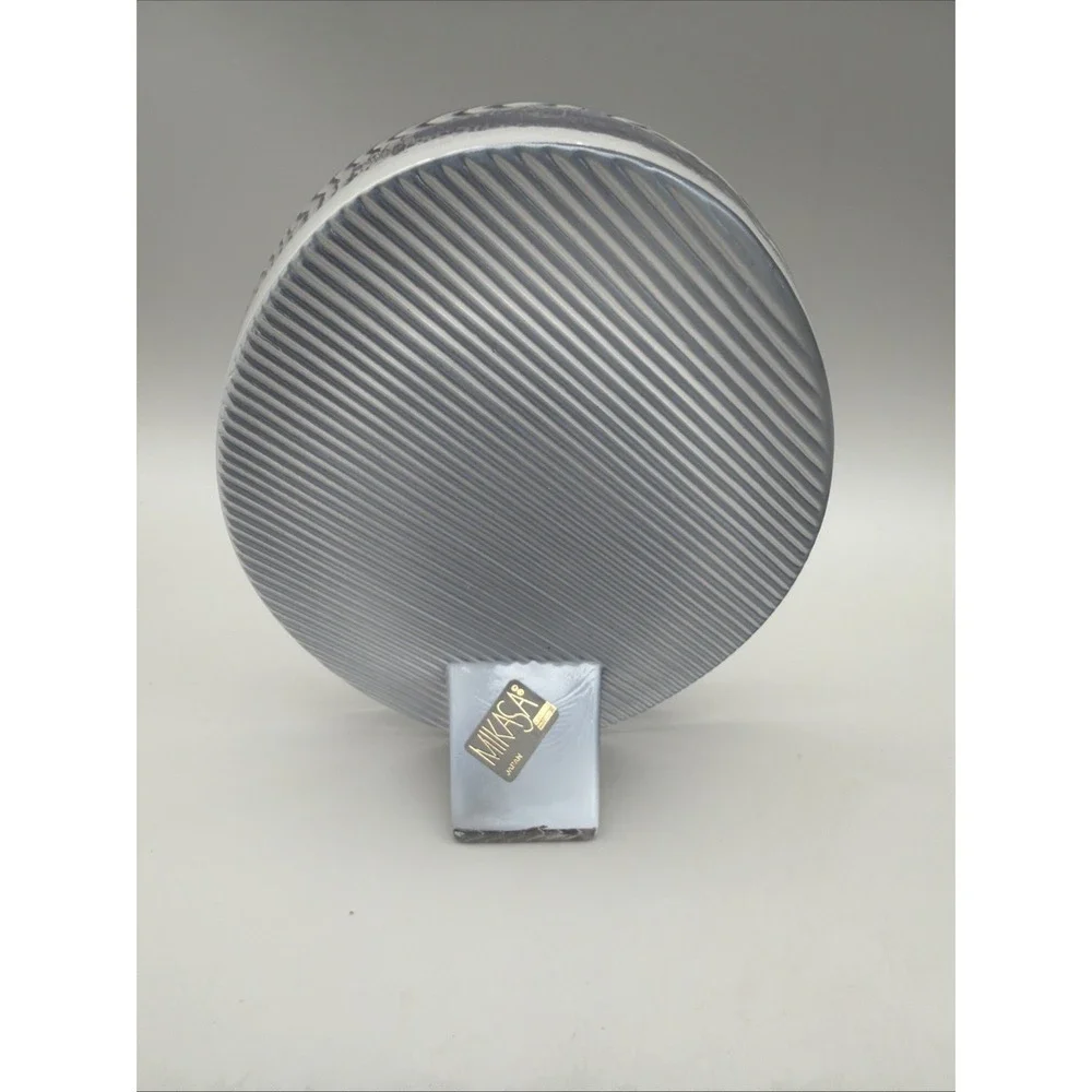 Mikasa Japan Glass Oval Picture Frame Textured Striped Clear Glass Modern 6.5